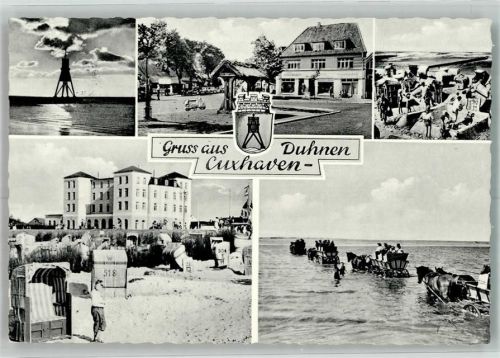 Duhnen 1957 Schwimmbad Strand Hotel Wattwagen Leuchtturm