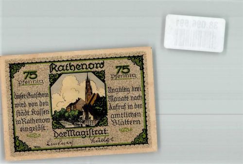 Rathenow Notgeld 75 Pfennig