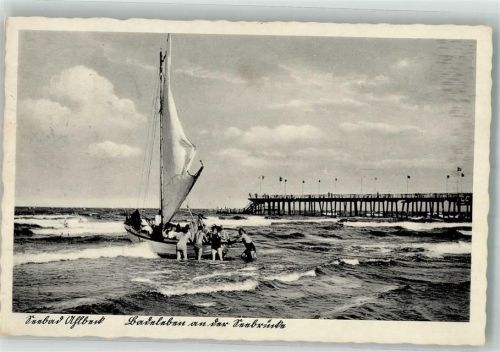 Ahlbeck 1938 Schwimmbad Strand Segelboot
