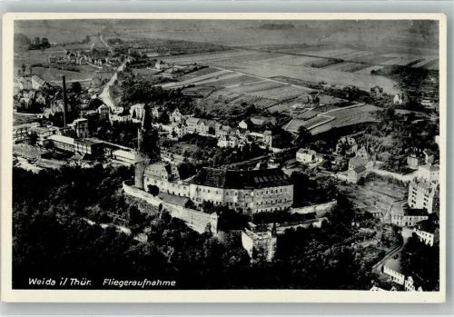 Weida 1936 Fliegeraufnahme Schloss Osterburg