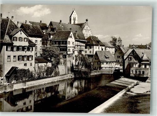 Riedlingen Altstadtbebauung an der Donau mit Pfarrkirche St. Georg