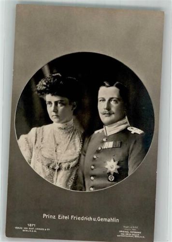 1908 Der Prinz mit Prinzessin Sophie Charlotte von Oldenburg Fotograf Erich Sellin Verlag Gustav Liersch 1871