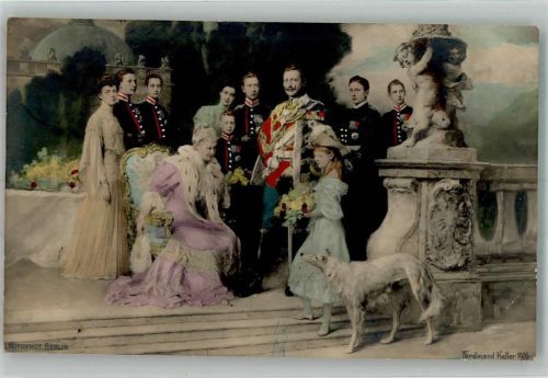 1906 Foto Ferdinand Keller Kaiserliche Familie Windhund Rotophot