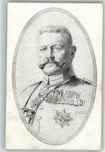 1916 Portrait des Generalfeldmarschalls in Uniform mit Orden Eisernes Kreuz Wohlfahrtskarte des Invalidendankes