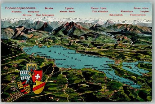 Friedrichshafen Vogelschau Bodensee Wappen