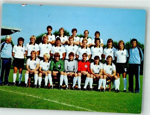 1980 Die deutsche Nationalmannschaft Europameister Rückseite mit aufgedruckten Autogrammen