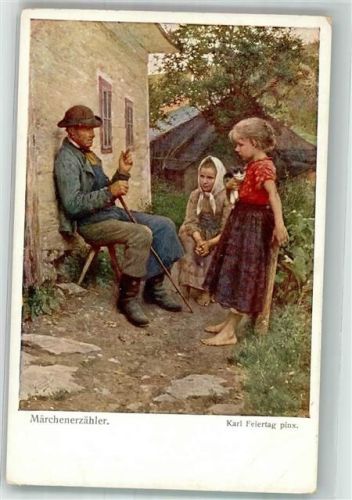 Märchenerzähler Kinder Wiener Kunst B.K.W.I. Nr. 1092