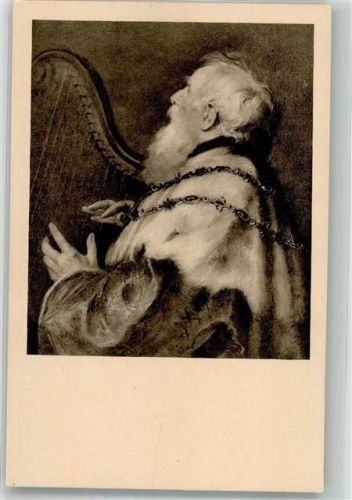 sign. Rubens P.P. König David die Harfe spielend Verlag d. städt. Kunstinstituts Nr. 34