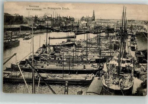 Antwerpen 1915 Hafen Bonaparte Dock Feldpost WK I