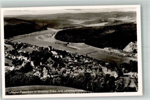 Pappenheim 1939 Fliegeraufnahme des Ortes mit Burg Pappenheim
