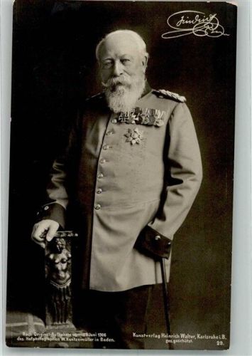 1907 Großherzog Friedrich I. von Baden in Uniform mit Orden Fotograf Kuntzemüller