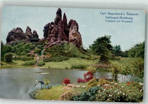 Stellingen Tierpark Felsenpartie m. Wasserfall
