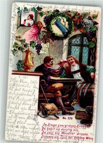 1900 Zwei zechende Männer im Krug zum grünen Kranze