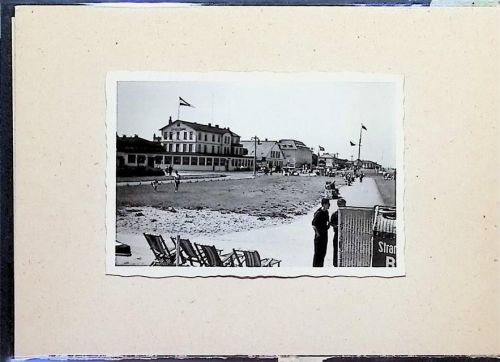 Duhnen Foto montiert auf Karton Promenade mit Hotels Passepartout Fotograf Otto Schulze