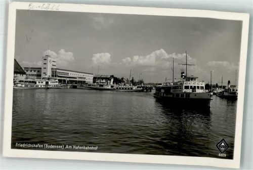 Friedrichshafen Am Hafenbahnhof Bodenseeschiff Raddampfer Verlag Karl Alber Nr. 8329