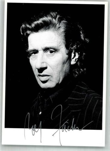 Portrait des Schauspielers Rolf Zacher mit Autogramm