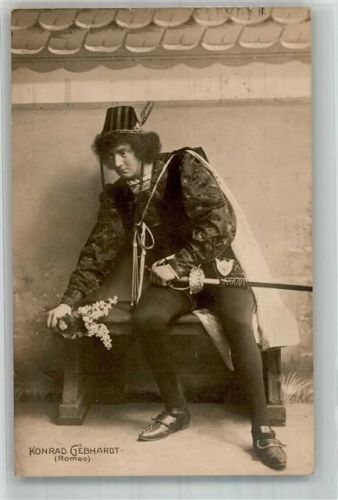Portrait von Konrad Gebhardt als Romeo Maschinenstempel Theaterschauspieler 1906