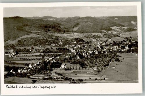 Sulzbach 1940 Fliegeraufnahme des Ortes mit der Ulrichskirche