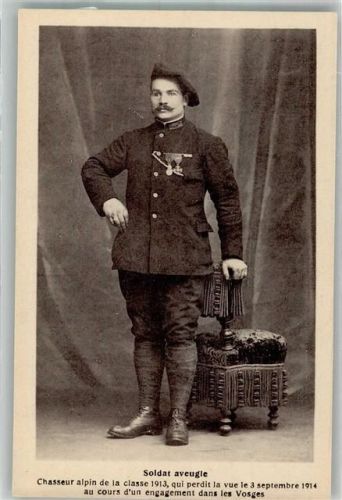 Blinder Soldat Alpenjäger verlor am 3.9.1914 sein Augenlicht Militär Italien Foto AK