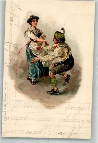 1901 Paar in bayerischer Tracht Verlag Fränzl & Co. No. 32