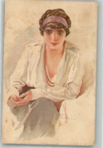 1925 sign. Terzi Eine hübsche junge Frau Künstlerkarte