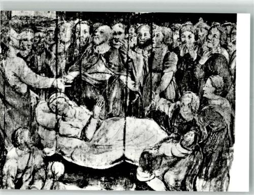 Heidenheim Michaelskirche Holzmalerei von Gottfried Ensslin Die Heilung des Gichtbrüchigen 17. Jahrhundert