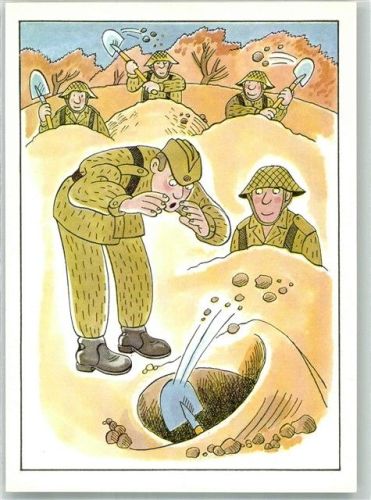 sign. Henniger, Barbara NVA-Soldat sucht Kameraden im Schützenloch DDR