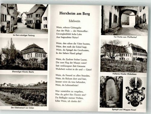 Herxheim Gedicht von Heinrich Kissel Dorfstraße Kloster Pfaffenhof Epitaph