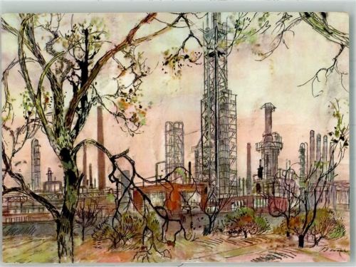 Panorama einer Industrieanlage im Ruhrgebiet Werbung ARAL