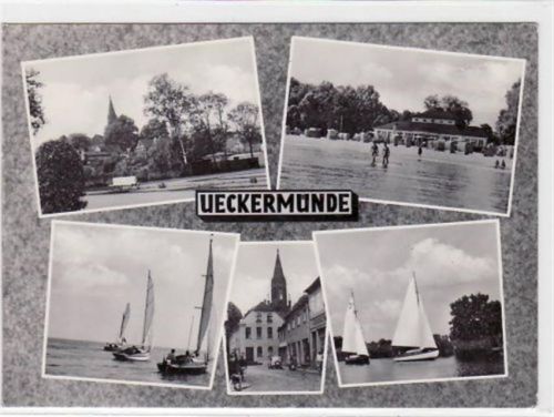 UEcke rmünde mit Strassenansicht und Seeansicht. Postalisch gelaufen mit Poststempel. Gute Erhaltung.