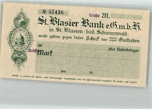 St. Blasien Scheck Formular St. Blasier Bank