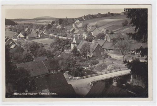 Elend Höhenluftkurort Tanne / Harz mit Veranstaltungshinweis Rückseite gelaufen von 1938. An den Ecke n leichte Abdrücke vom Album, sonst gut erhalten.