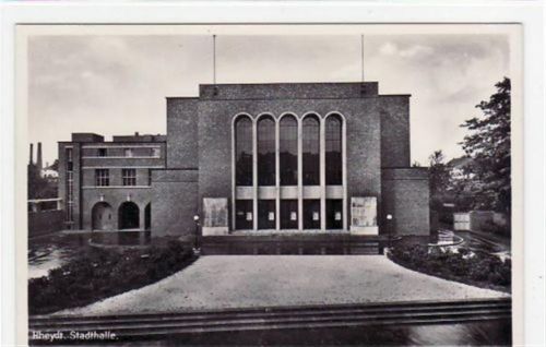 Mönchengladbach Mönchengladbach Rheydt mit Stadthalle gelaufen, mit Marke und Stempel von 1939. Gute Erhaltung.