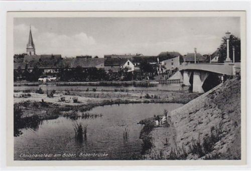 Christianstadt am Bober - Krzystkowice / Kreis Sorau - Zary mit Boberbrücke ungelaufen Sehr gut erhalten.