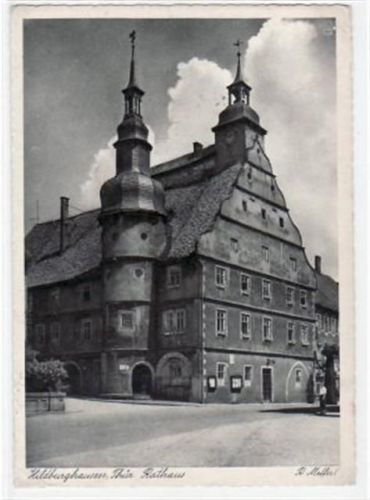 Hildburghausen Hildburghausen mit Rathaus gelaufen von 1939 kleiner Knick oben rechts und unten links, sonst gut erhalten.