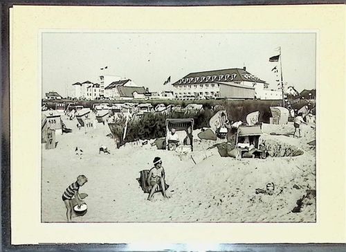 Duhnen Foto montiert auf Karton Strandleben Fotograf Otto Schulze