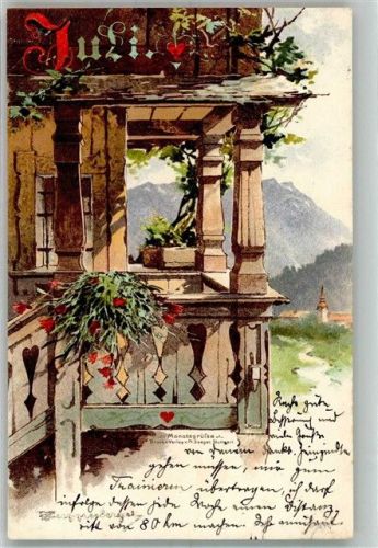 1899 Monat Juli Veranda in einer Berglandschaft Adelskorrespondenz