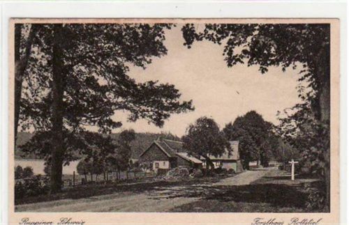 Rottstiel - Ruppiner Schweiz. Abgebildet ist das Forsthaus. Postalisch befördert mit Marke und Stempel 1929. Gute Erhaltung.