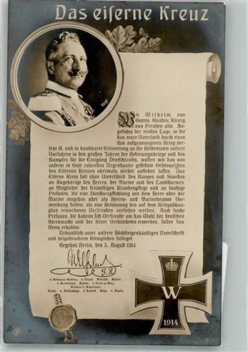 Urkunde zur Verleihung des Ordens Kaiser Wilhelm II NPG 4847