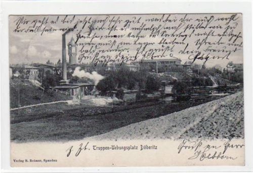 Teilansicht vom Truppen-Uebungsplatz Döberitz gelaufen 1906. Gute Erhaltung.