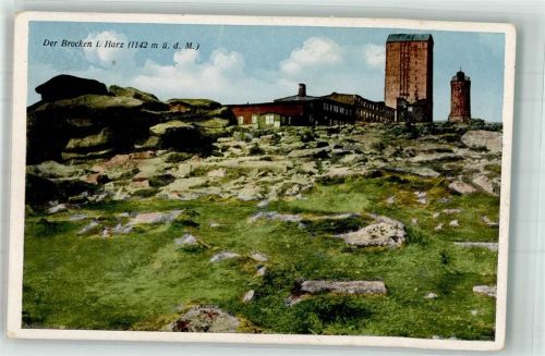 Brocken 1942 mit Teufelskanzel Brockenhaus und Brockenturm