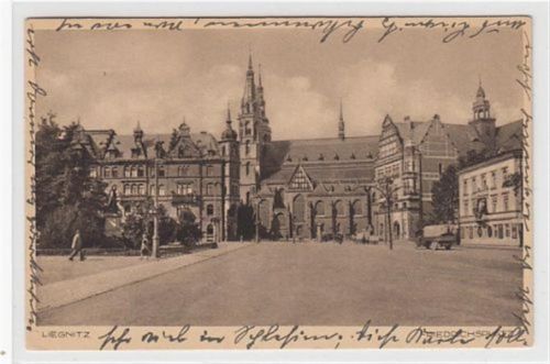 Liegnitz Friedrichsplatz in Liegnitz / Legnica gelaufen 1931. Gute Erhaltung.