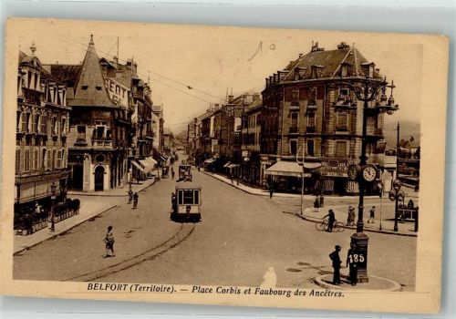 Belfort Gasthaus Geschäft Straßenbahn Place Corbis