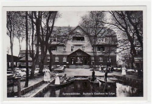Leipe im Spreewald mit Gasthaus Buchan ungelaufen Top Erhaltung.