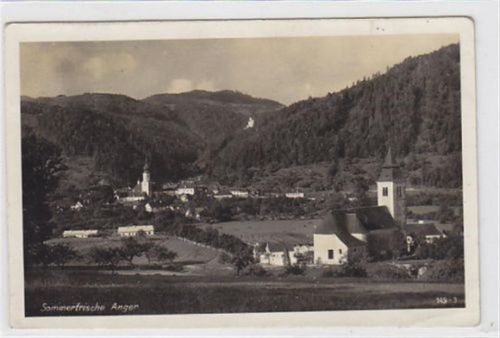 Sommerfrische Anger bei Graz. Totalansicht gelaufen am 17.05.1930. Leicht bügig, sonst gut erhalten.
