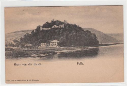 Polle. Gruss von der Weser. ungelaufen um 1900 Gute Erhaltung.
