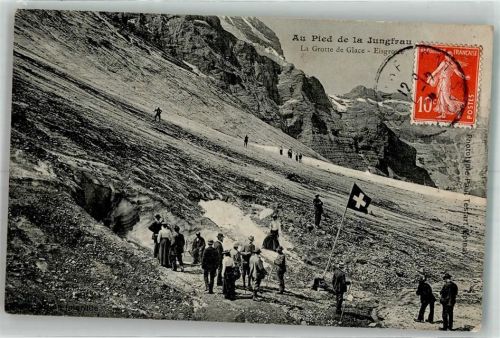 Chamonix-Mont-Blanc Höhle Grotte Briefmarke Bildseite