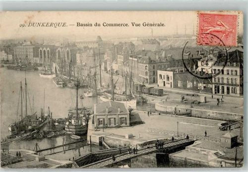 Dunkerque 1904 Hafen Briefmarke Bildseite