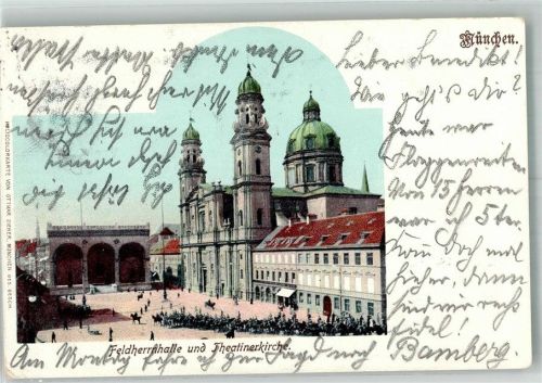 München 1901 Adelskorrespondenz Feldherrnhalle Theatinerkirche