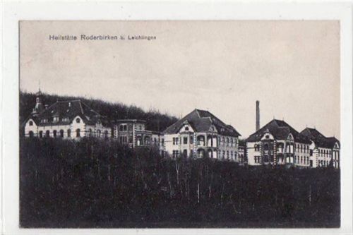 Roderbirken bei Leichlingen mit Heilstätte gelaufen von 1909. Gute Erhaltung.